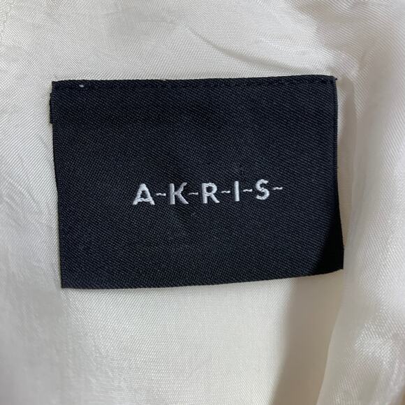 AKRIS Size 10 Cream Cotton Textured Sleeveless Dress - Picture 8 of 9